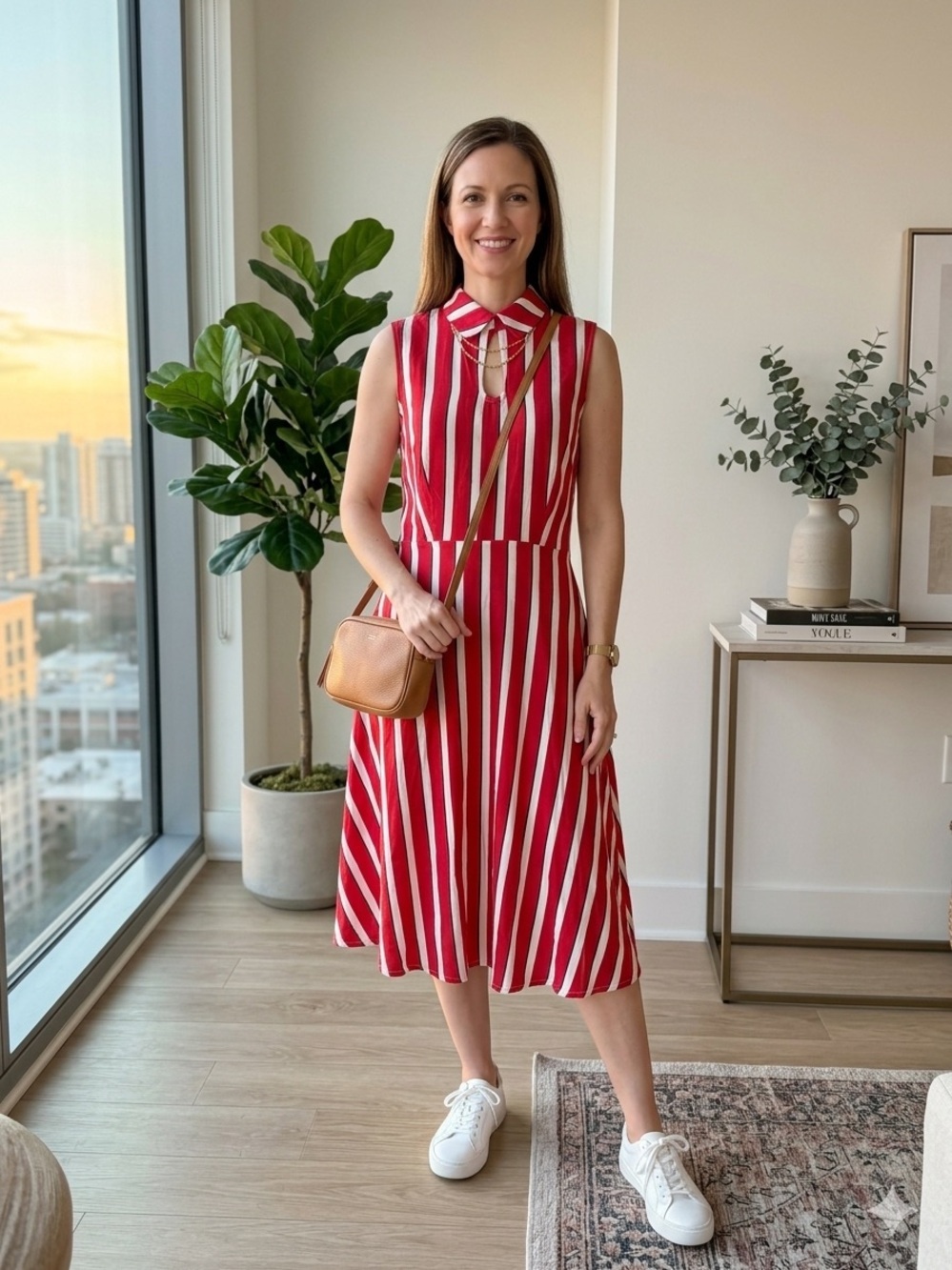 ModCloth x Collectif "Posh Your Luck" striped a-line retro housewife dress 6